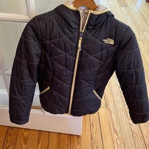 North Face girls reversible hooded jacket